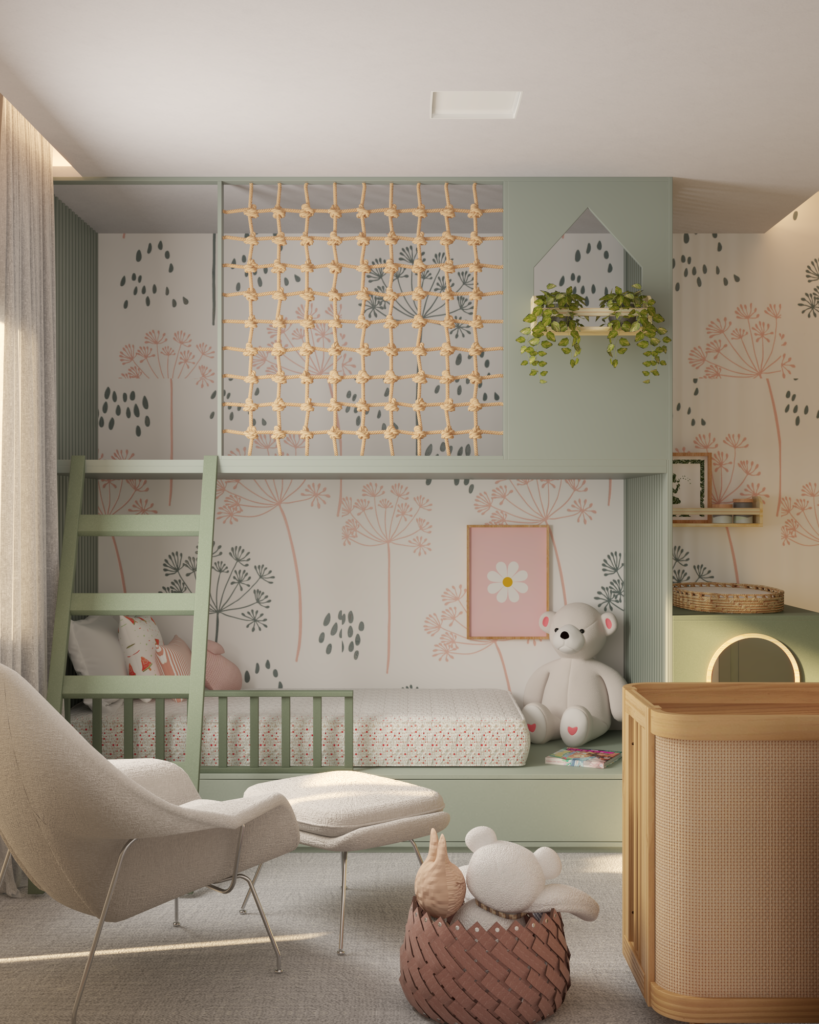 Quarto infantil verde